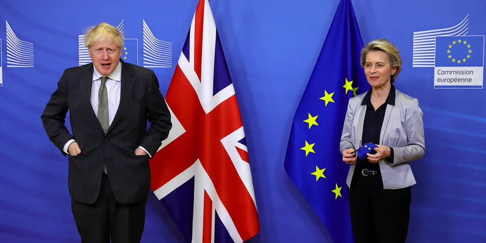 UK Prime Minister Boris Johnson and European Commission president Ursula von der Leyen.
