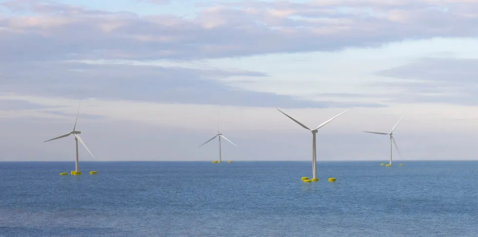 CGI of Pentland Floating Offshore Wind Farm being developed by Copenhagen Infrastructure Partners under Highland Wind banner