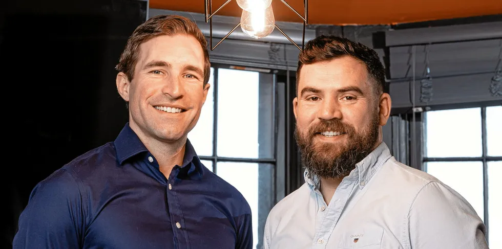 Krucial co-founder and CEO Allan Cannon (right) and co-founder and CTO Kevin Quillien are working with salmon farming giant Mowi