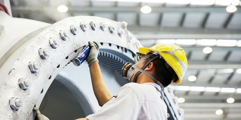 Envision’s wind turbine factory in Shanghai, China. Pic: Mick Ryan