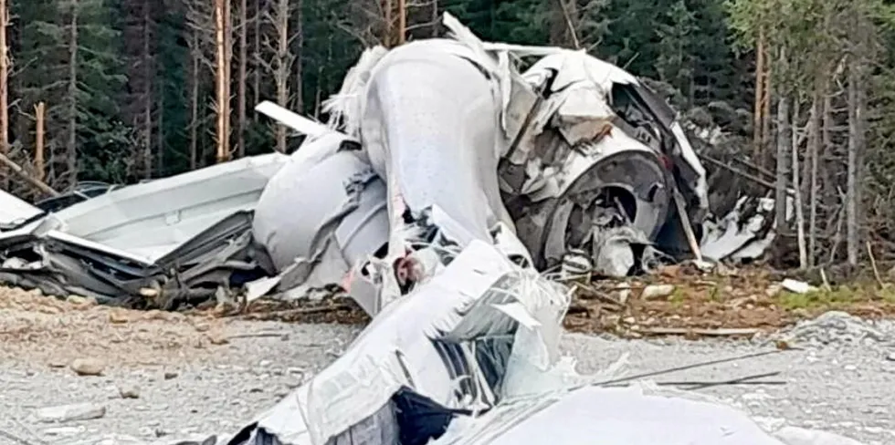Remains of a collapsed Nordex wind turbine in Sweden.