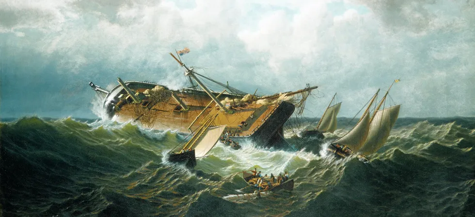 A detail of William Bradford's 'Shipwreck off Nantucket' ca. 1860-61 at New York's Metropolitan Museum of Art.