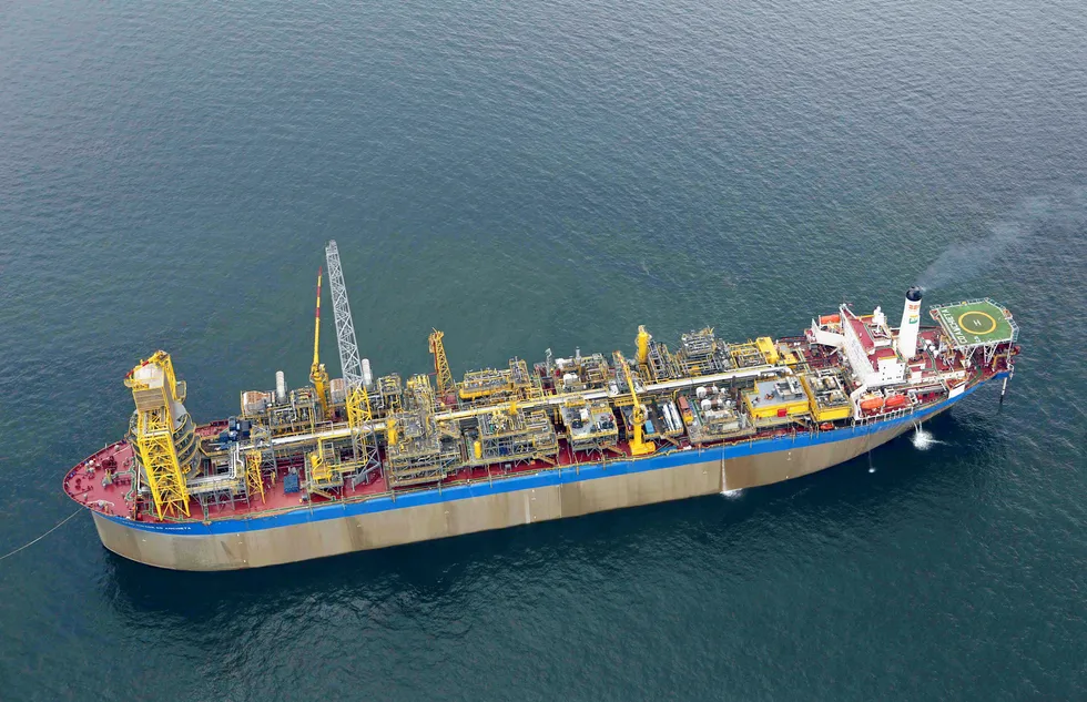 Repair work: the Cidade de Anchieta FPSO operating in the Parque das Baleias field offshore Brazil