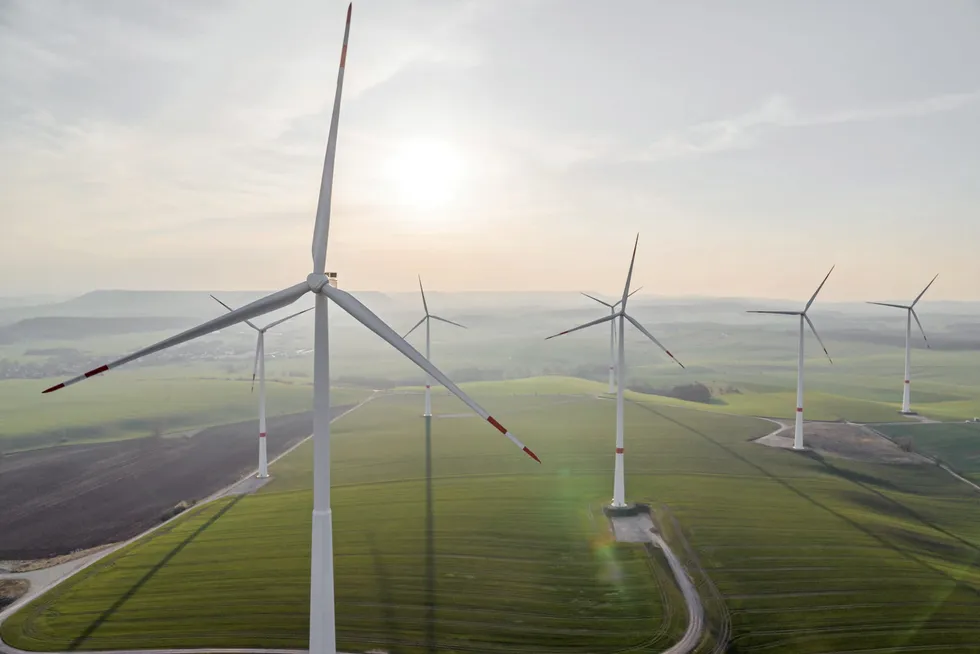 Nordex turbines at wind farm in Germany.