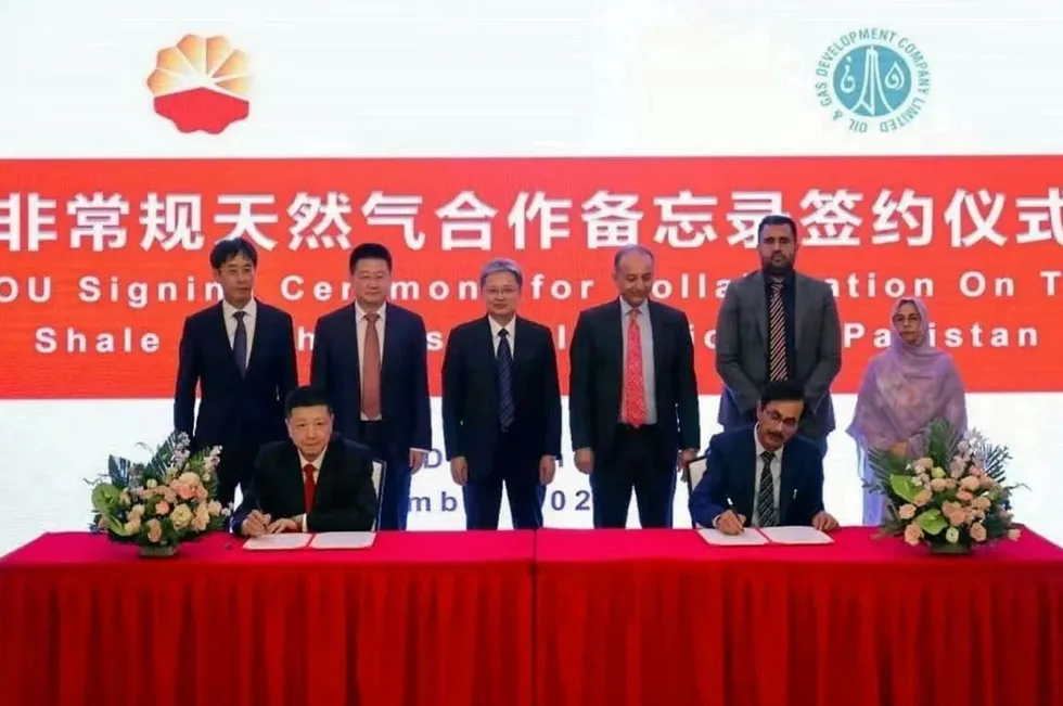Pakistan's OGDCL signed an agreement with CNPC for shale gas development.