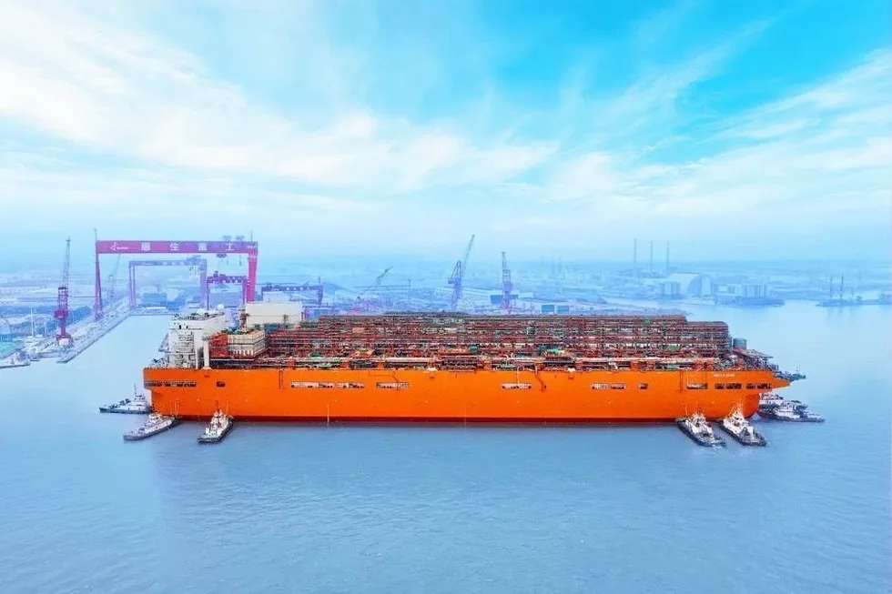 Eni's Nguya FLNG unit is due to be operational by the end of 2025 and has been moved to another facility for completion by Wison.