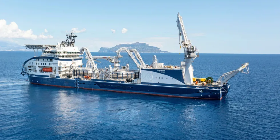 The cable link was competed by Prysmian's Leonardo da Vinci.