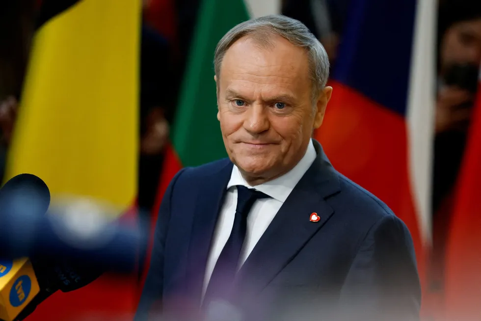 Polish Prime Minister Donald Tusk attends a European Union leaders special summit to discuss Ukraine and European defence, in Brussels on 6 March 2025