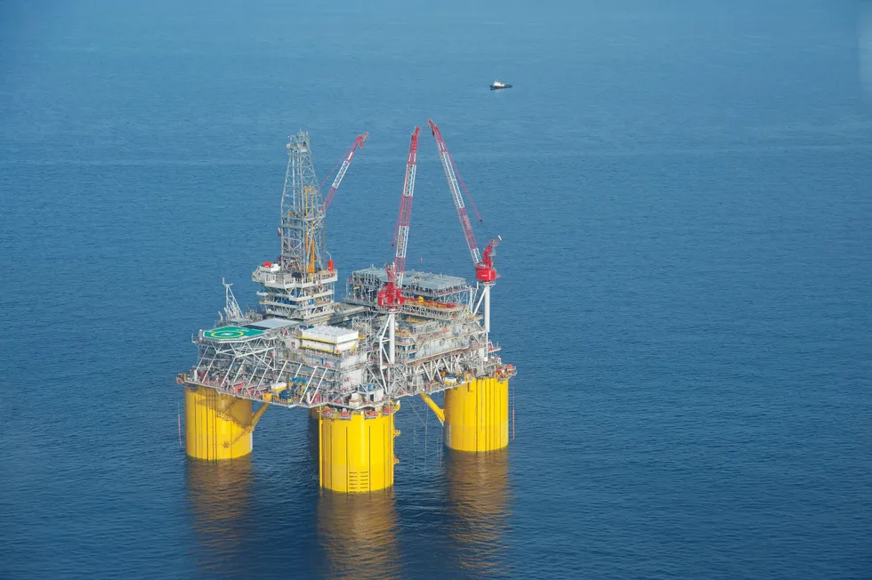 Shell’s tension leg platform Mars B Olympus in the US Gulf of Mexico.