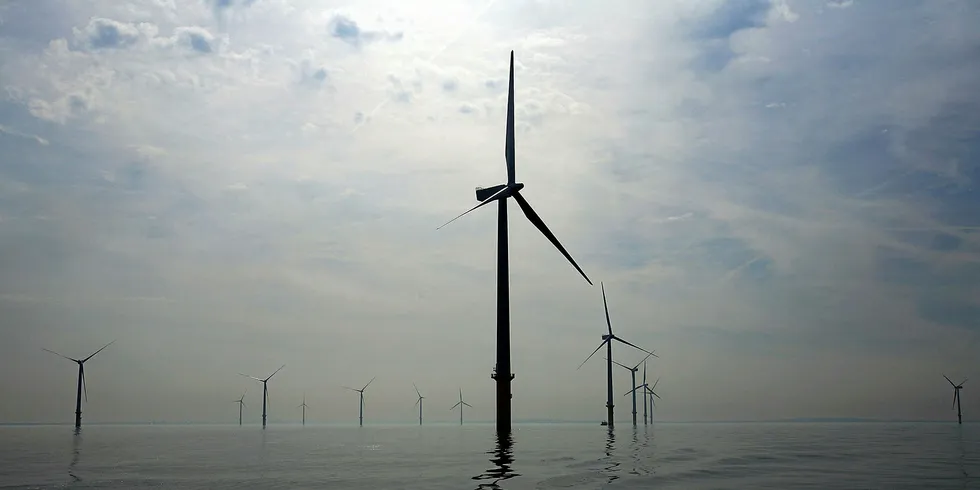 The Burbo Bank offshore wind farm in the Irish Sea.