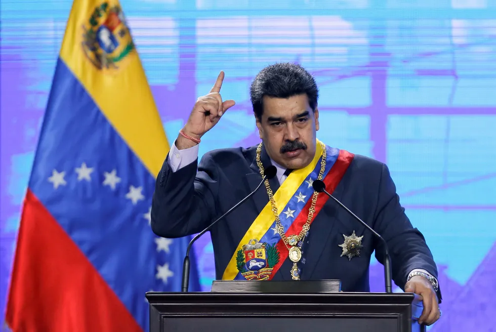 Flawed plan: Venezuela's President Nicolas Maduro speaks during a ceremony marking the opening of the new court term in Caracas on 22 January