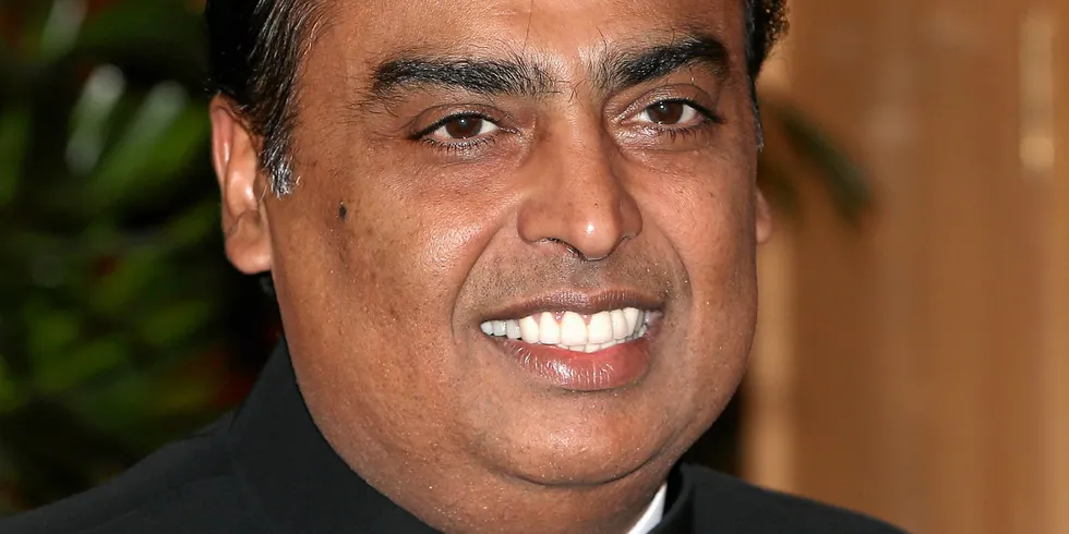 Billionaire Mukesh Ambani, managing director of India's biggest company, Reliance Industries.