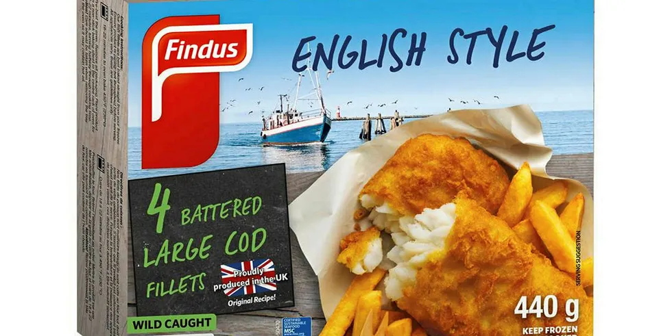 Findus 'English Style" fish and chips.