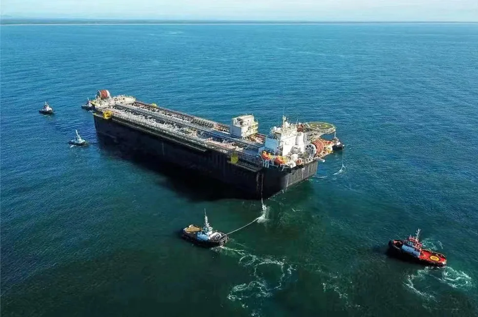 The hull and living quarters built by CMIC Raffles for the P-71 FPSO.
