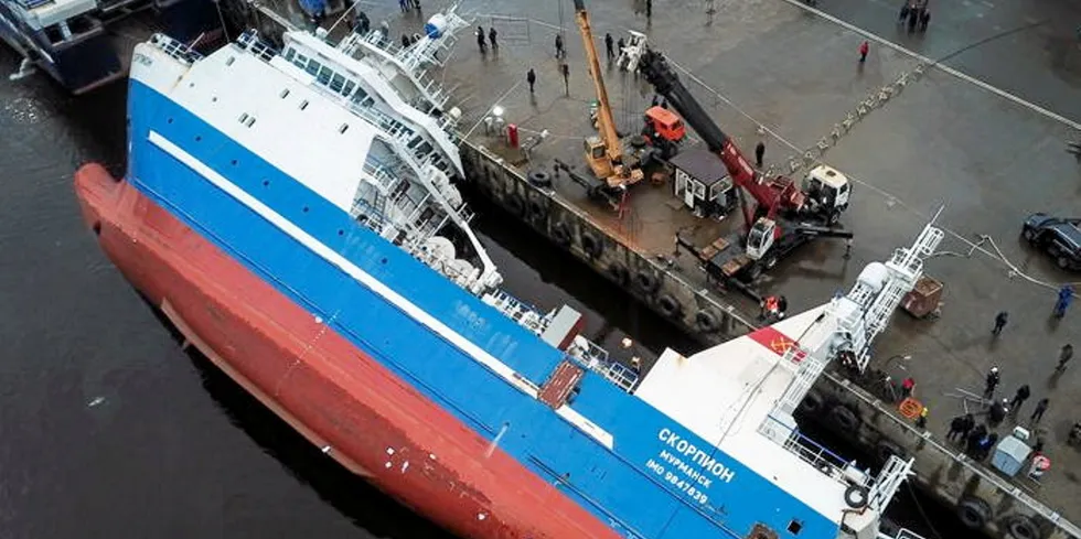 According to the government of the Leningrad region, there were 80 workers on board; two were taken to the hospital with injuries, with two more people later found dead. The holds of the vessel were flooded.