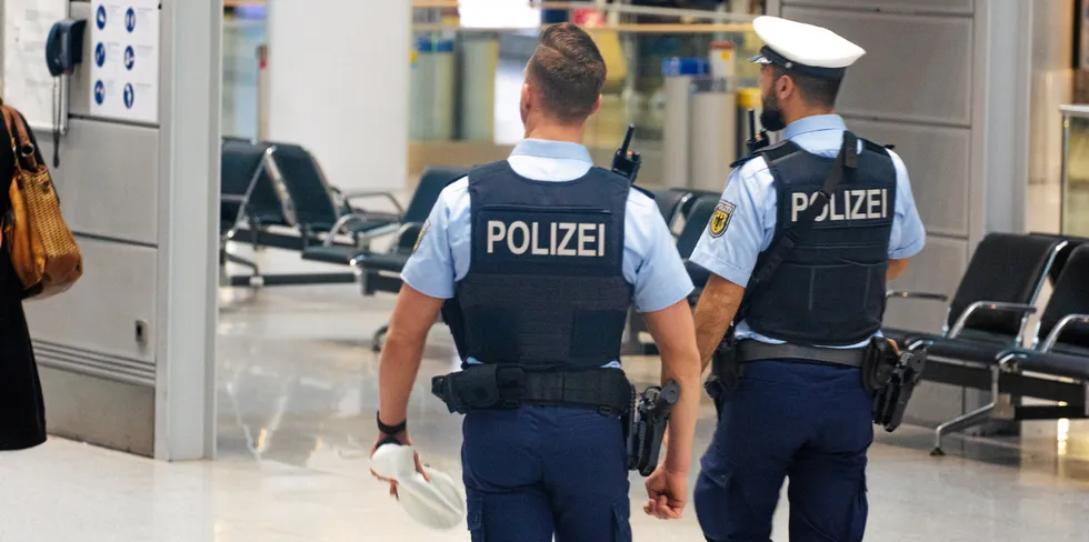 Police at a German airport.