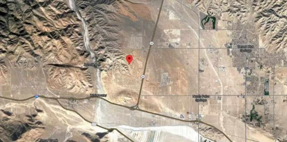 The location of the accident, according to the Riverside Country Fire Department. Other agencies said it occurred further south.