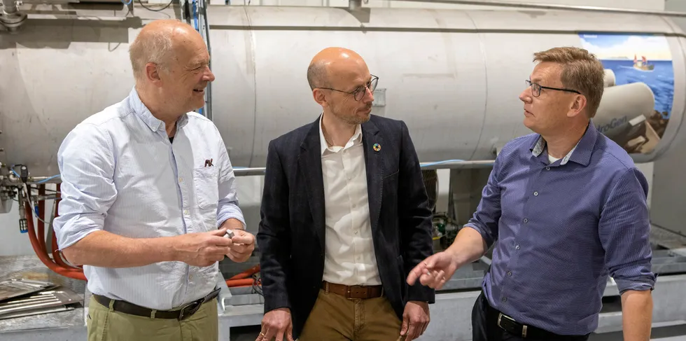 Great minds: Henrik Stiesdal (left), Jacob Nørgaard Andersen (centre) and Peder Nickelsen