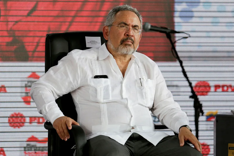 Venezuela: Then oil minister Nelson Martinez attends the swearing in ceremony of the new board of directors of Venezuelan state oil company PDVSA in Caracas in 2017