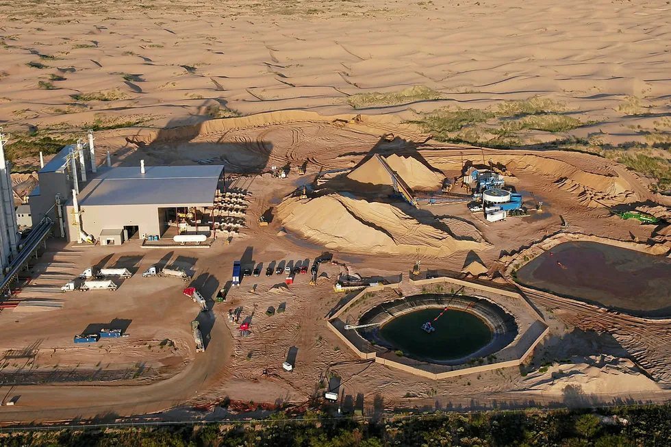 Hi-Crush proppant sand mine in Kermit, Texas