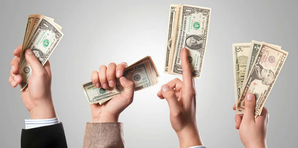 Money in hands.