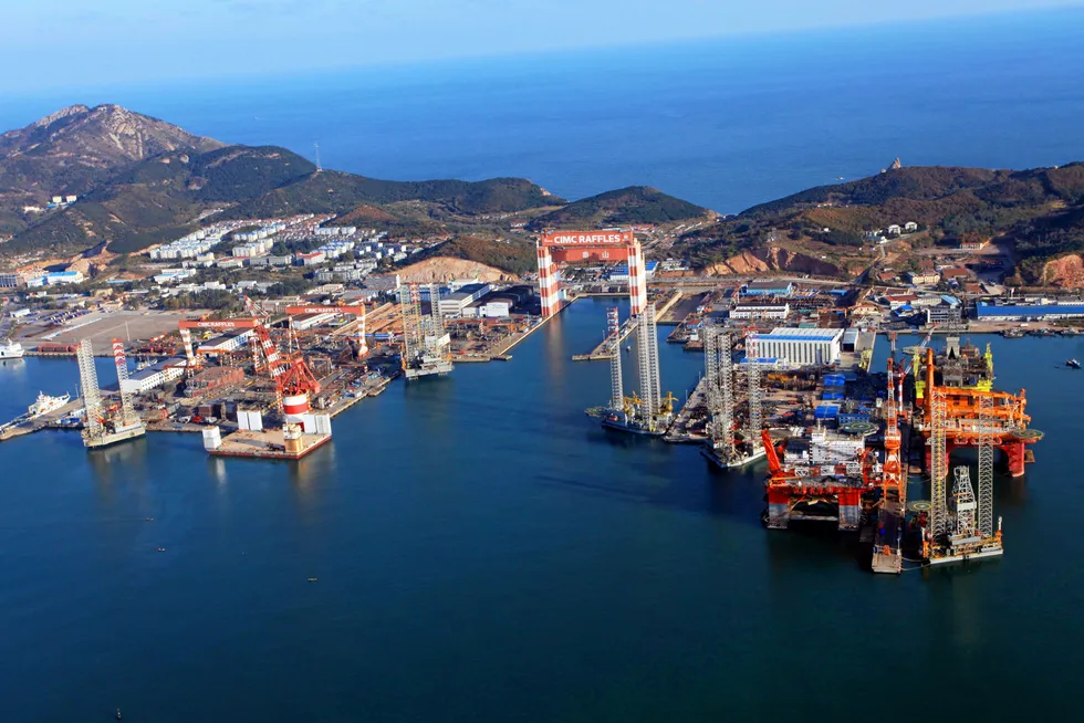 Bird's-eye: The CIMC Raffles shipyard in Yantai, Shandong province