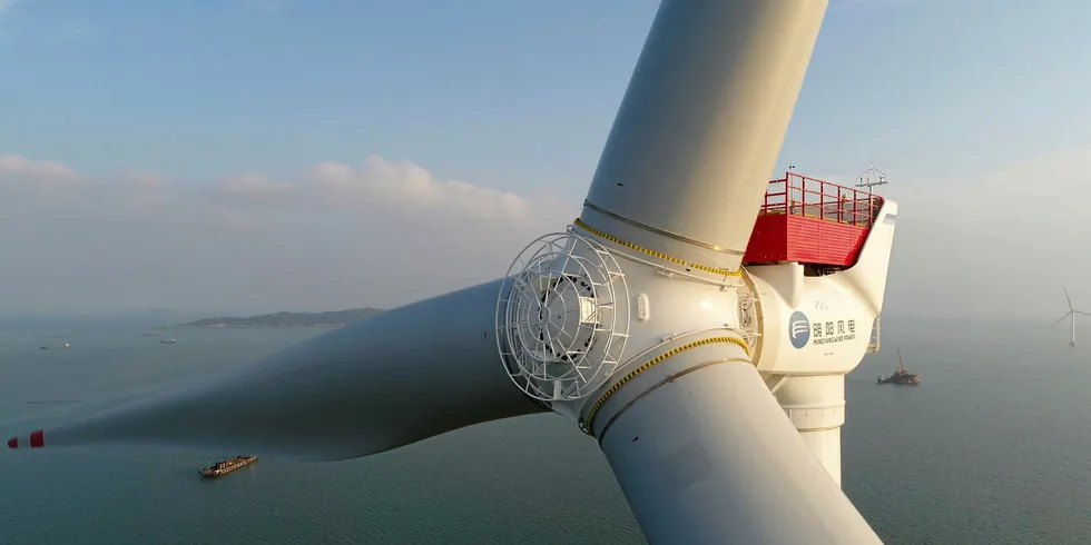 Ming Yang's 5.5MW turbine. The OEM is now working on an 8-10MW platform.