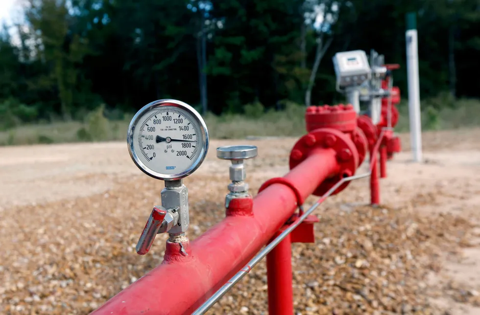 New deal: gauges display the CO2 pressure in the pipes at a Denbury Resources facility in the state of Mississippi