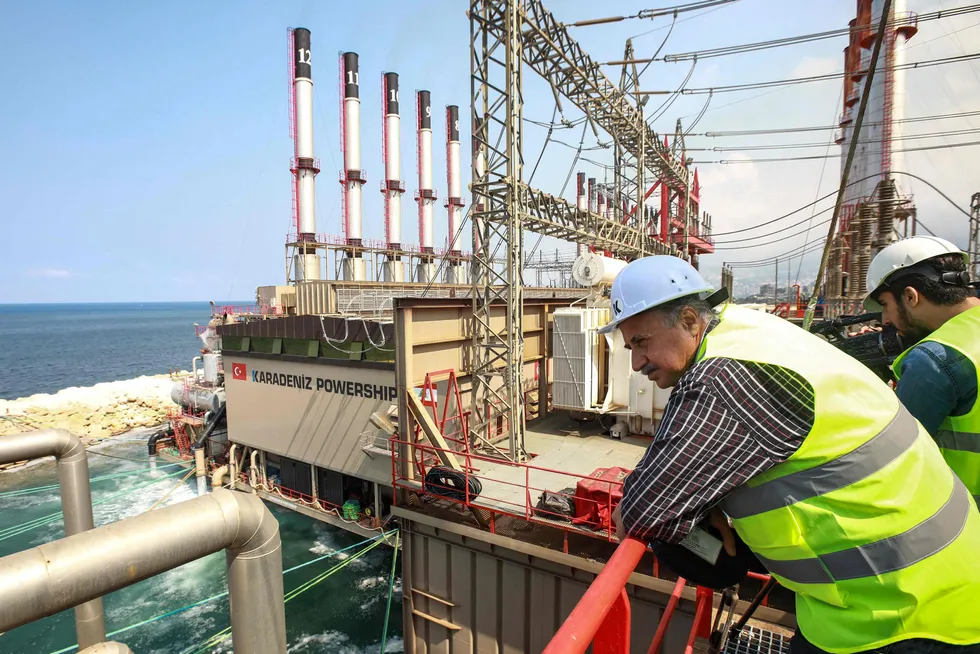 Centre of attention: Karpowership's proposal to supply South Africa with three LNG-to-power barges (similar to the one shown here in Lebanon in 2018) is under intense scrutiny