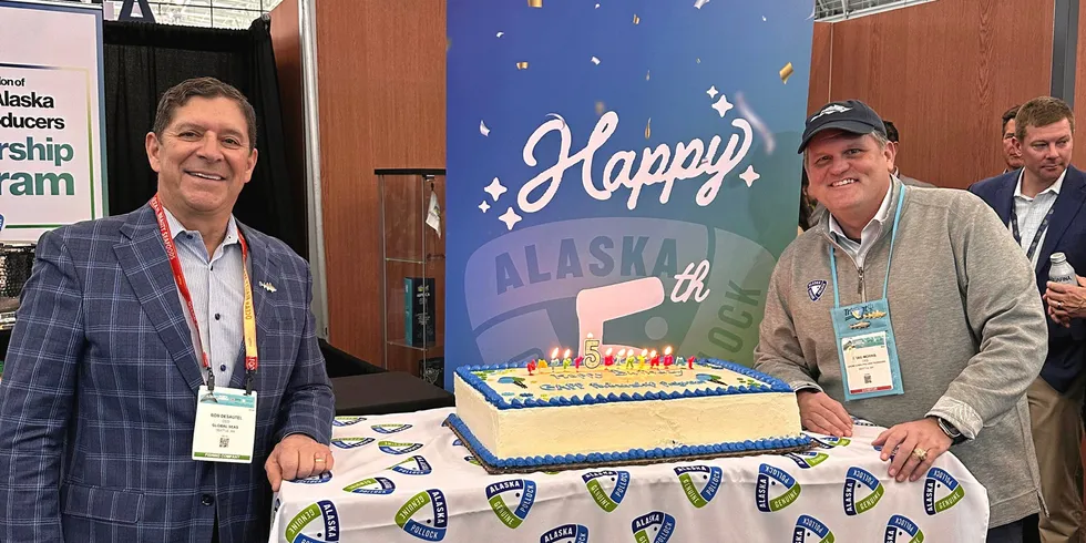 From left to right: Bob Desautel, GAPP Chairman of the Board and GAPP CEO Craig Morris in Boston celebrating five years of the group's partnership program.