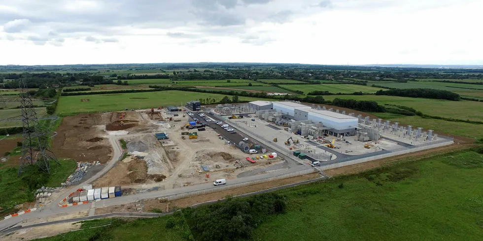 Aerial shot of the North Killingholme site showing the Hornsea 1 substation