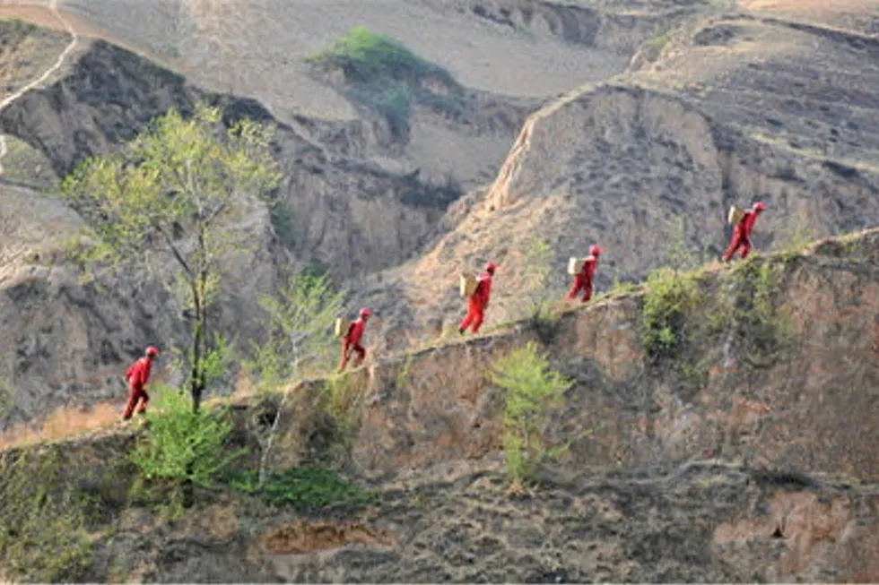Fresh contract: BGP crew seen here shooting seismic lines in northern China's Ordos basin