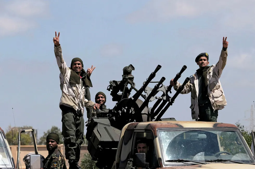 Libya War: Libyan National Army (LNA) members head out of to reinforce the troops advancing to Tripoli