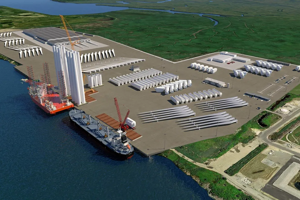 . Artist's rendering of New Jersey Wind Port.