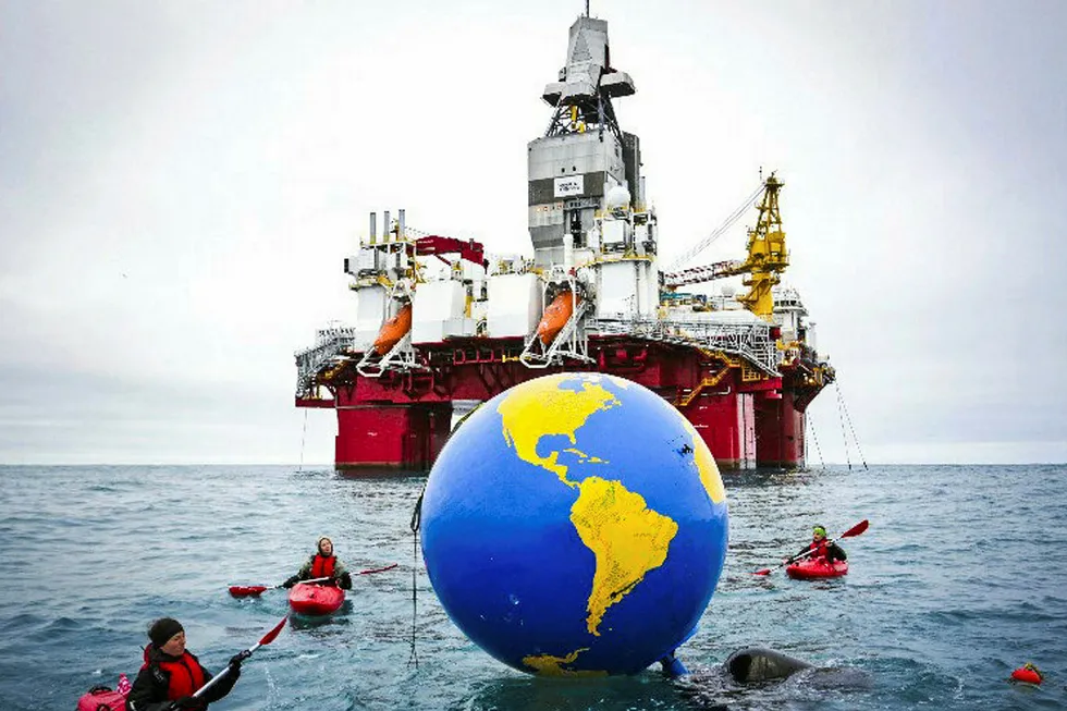 Climate fight: Greenpeace 'kayaktivists' in earlier protest near rig Songa Enabler that drilled at Korpfjell prospect in Barents Sea