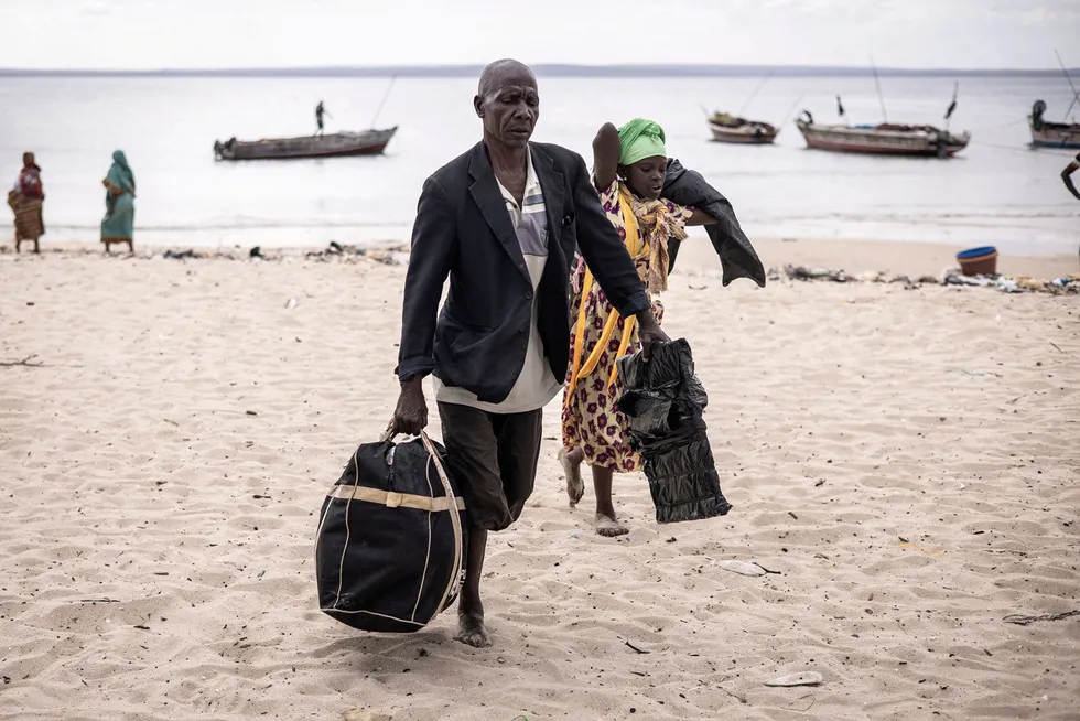 Exodus: many refugees have fled Cabo Delgado by boat, making their way to beaches near Pemba which hosts huge refugee camps