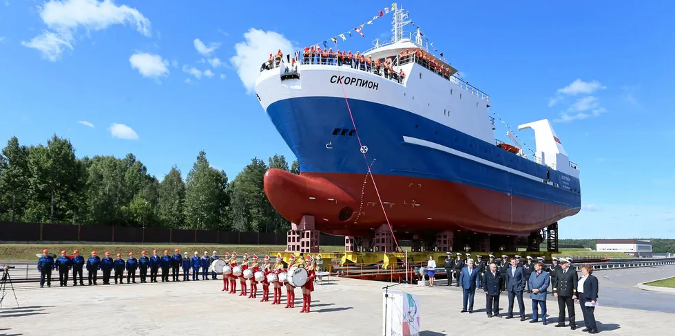 The Scorpion - a new 61-meter vessel ordered by holding company the FEST Group for its Murmansk-based fishing company Strelets.