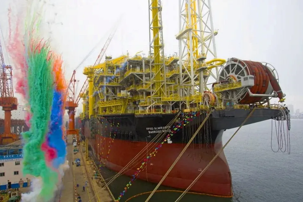 Delivered: the Almirante Barroso FPSO sails away from Cosco’s Dalian yard
