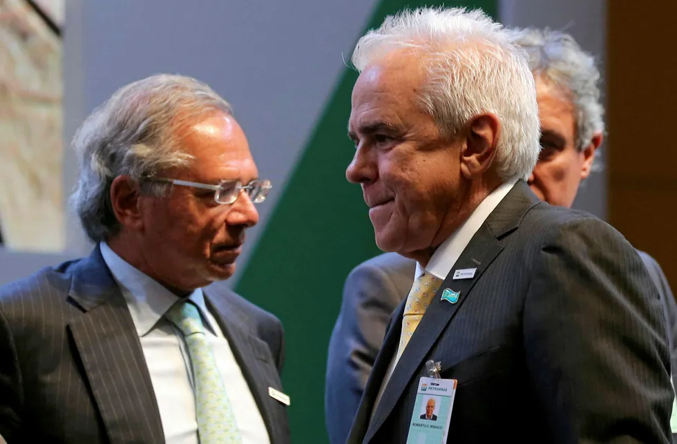 Shared vision: Economy Minister Paulo Guedes (left) with fellow advocate of free market economics, Petrobras chief executive Roberto Castello Branco (right)