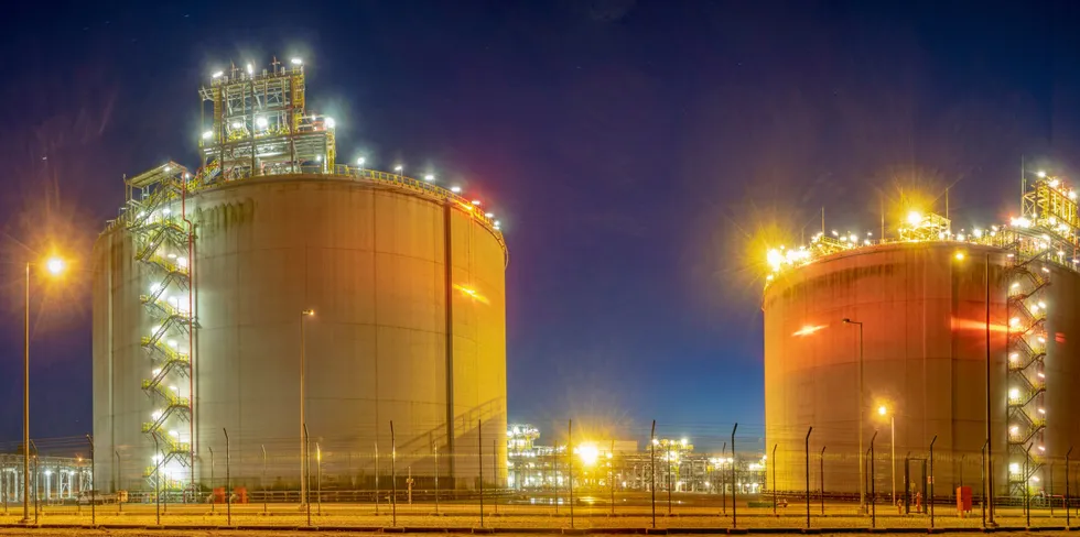 Liquefied natural gas LNG receiving station terminal . An LNG terminal.