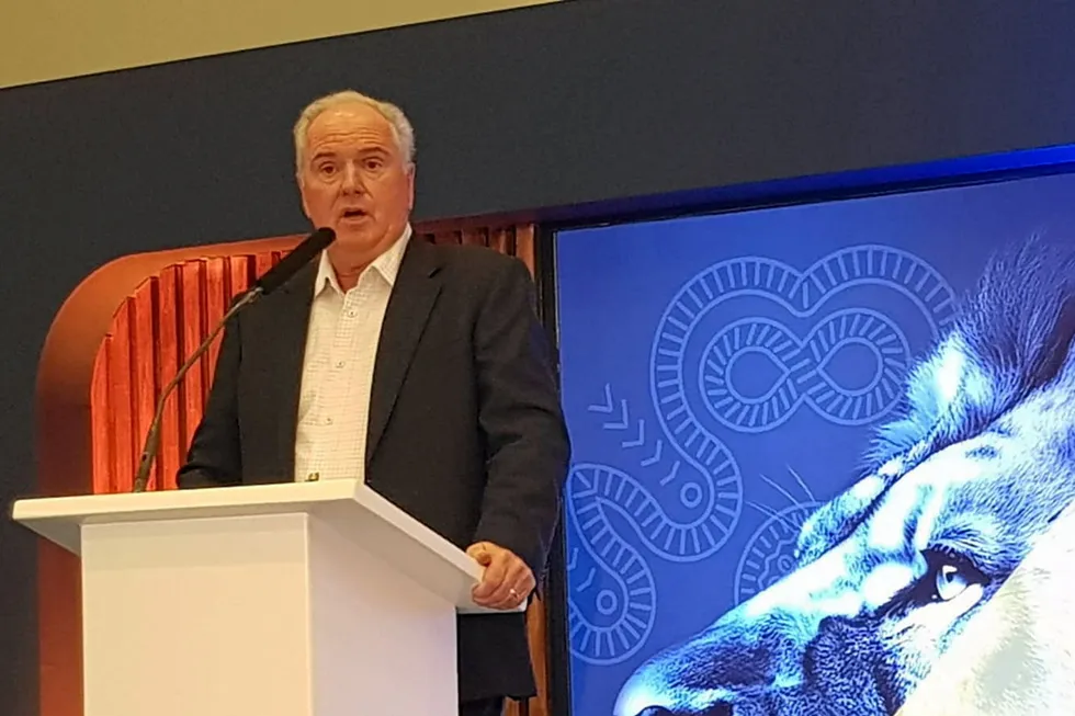 ReconAfrica chief executive Brian Reinsborough speaking at African Energy Week in November 2024.