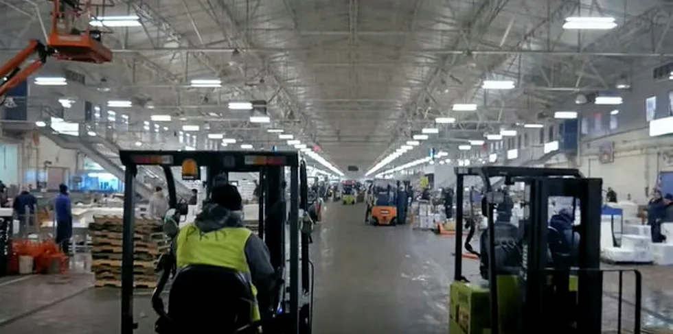 Fulton Fish Market in action from a 2015 YouTube video.