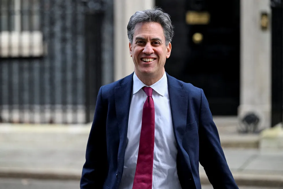 Britain's Secretary of State for Energy Security and Net Zero Ed Miliband.