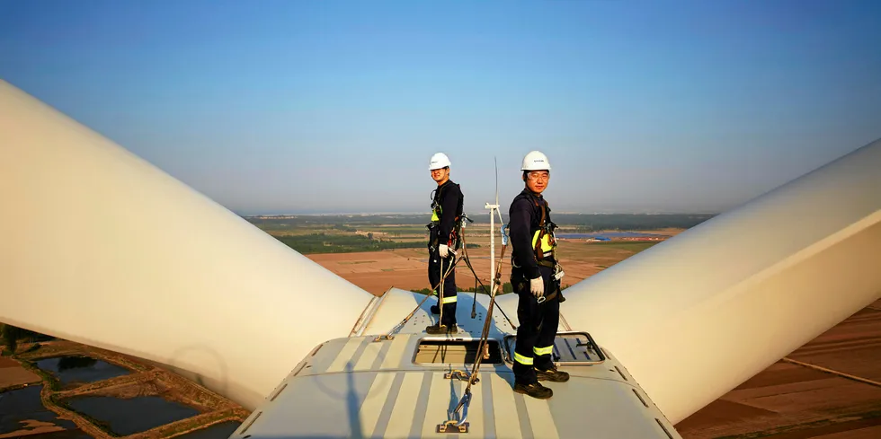 China in 2019 led global wind capacity additions