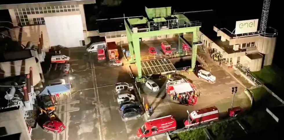 The fire department has been working through the night at the Bargi hydroelectric plant.