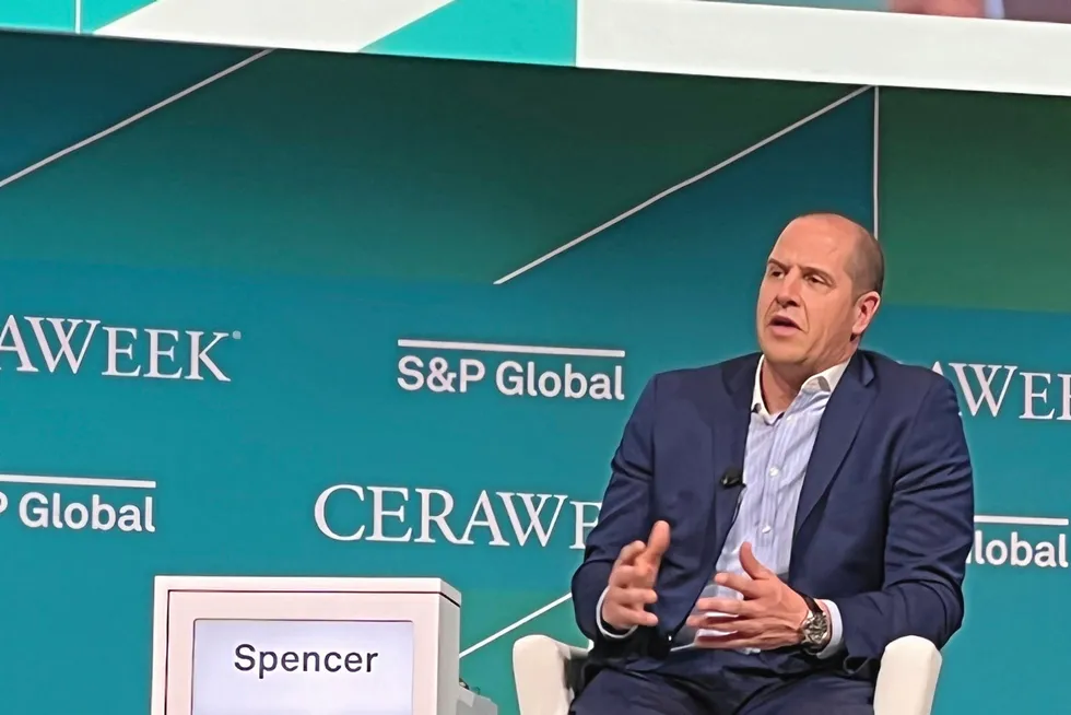 Flexible approach: ABB Energy Industries president Brandon Spencer speaks at CERAWeek by S&P Global in 2023.