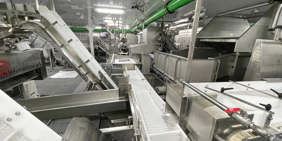 Whitefish and shrimp will pass through the factory on the new trawler.