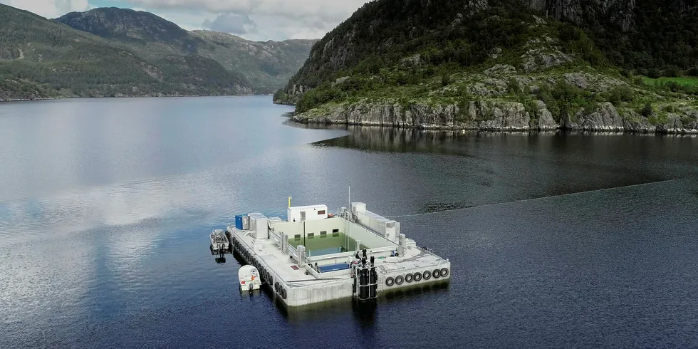 Engesund's concrete salmon farm.