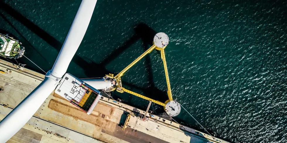 A Principle Power floating wind unit for the WindFloat Atlantic project off Portugal