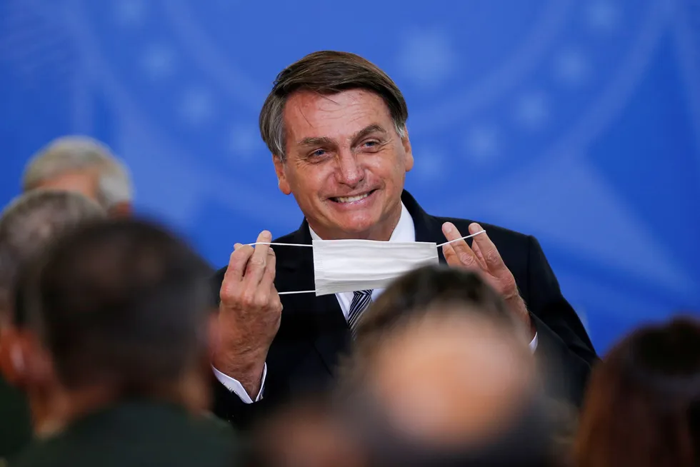 Strident: Brazil's President Jair Bolsonaro